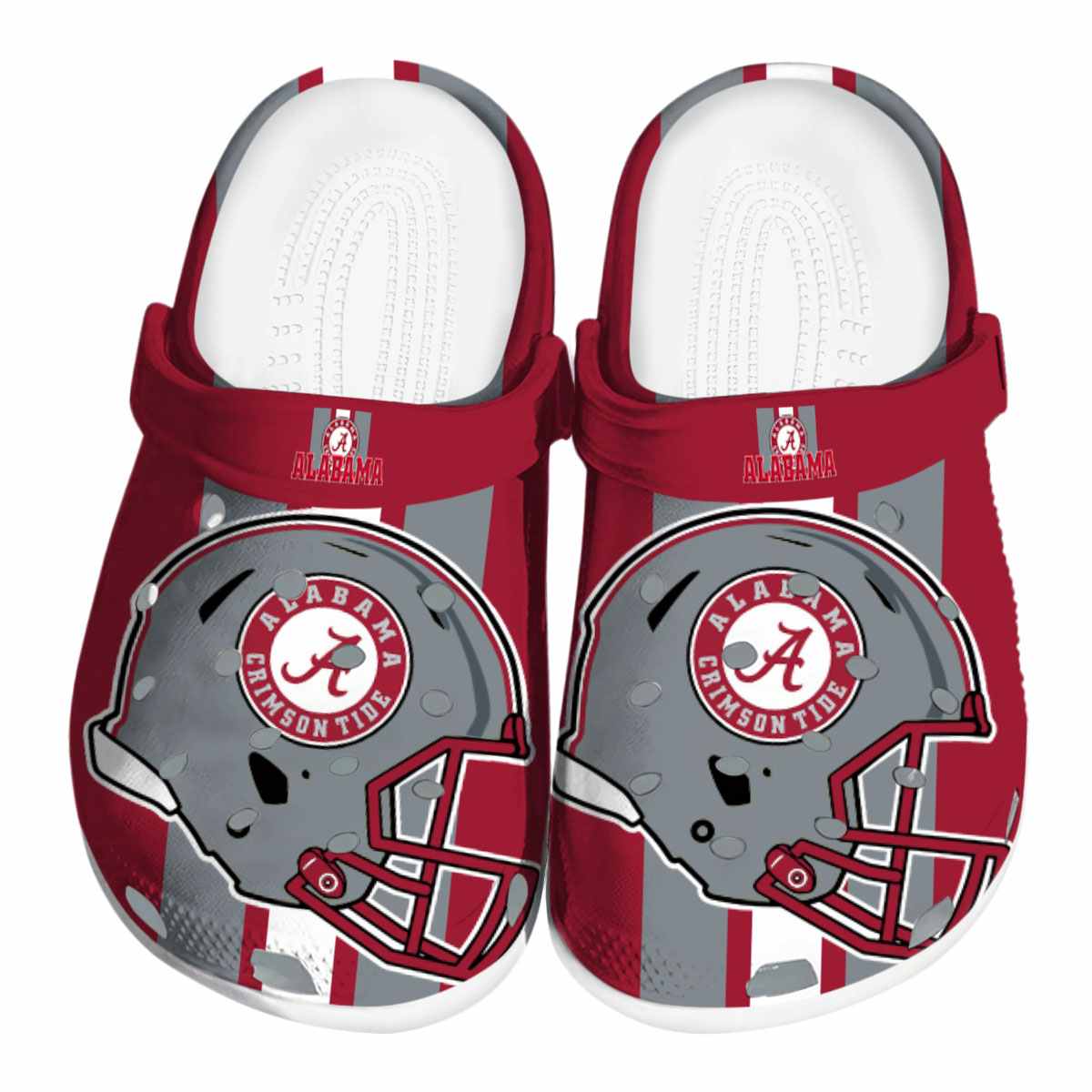Alabama Crimson Tide Helmet Stripes NCAA Sport Crocs Clogs