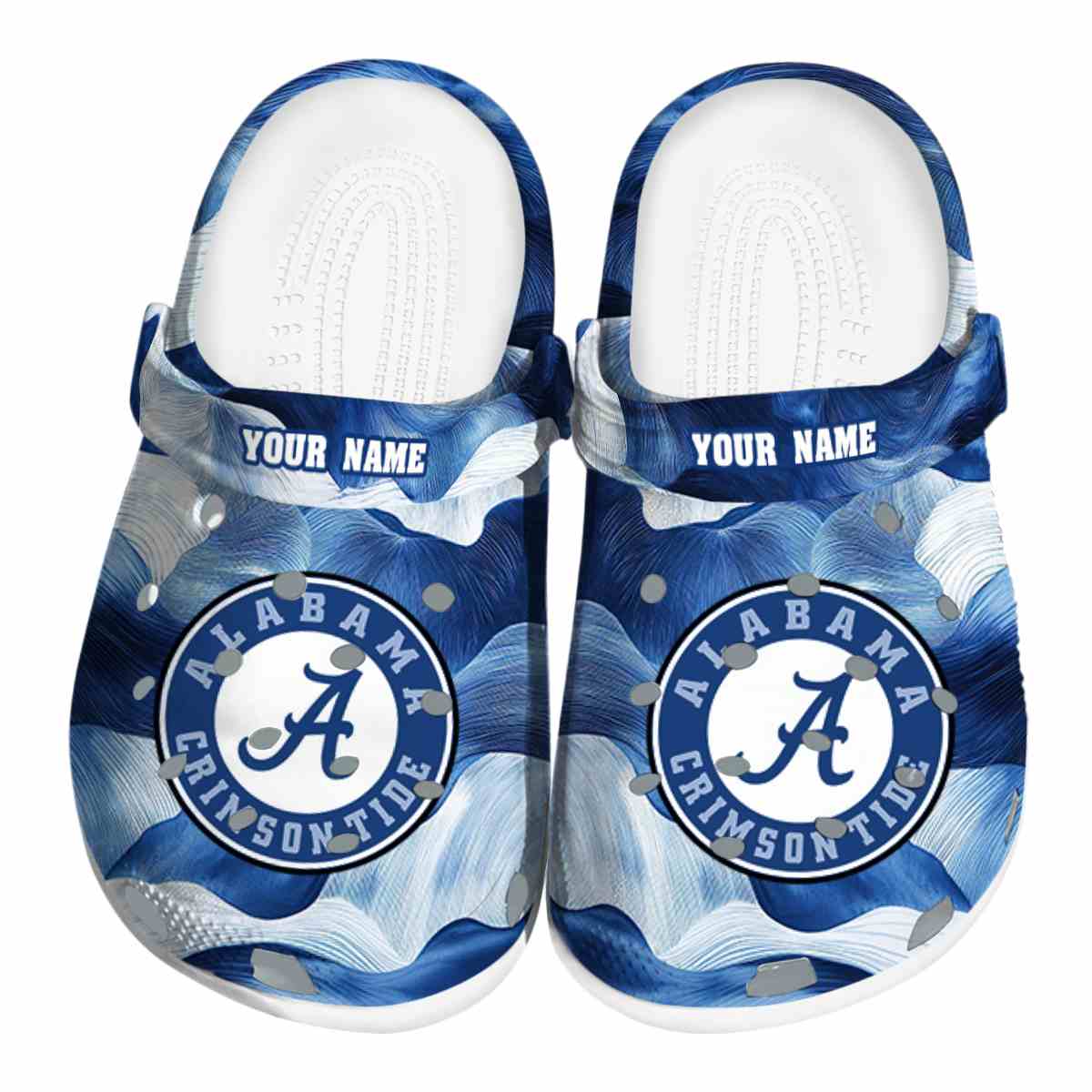 Alabama Crimson Tide Ocean Waves NCAA Sport Crocs Clogs