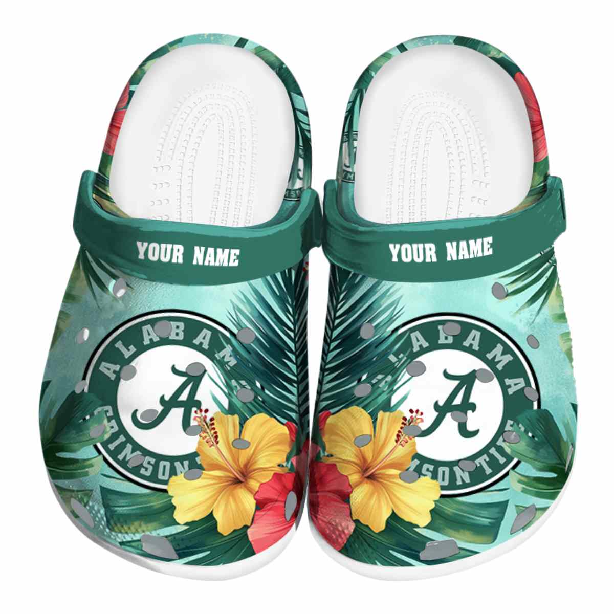 Alabama Crimson Tide Tropical Vibes NCAA Sport Crocs Clogs