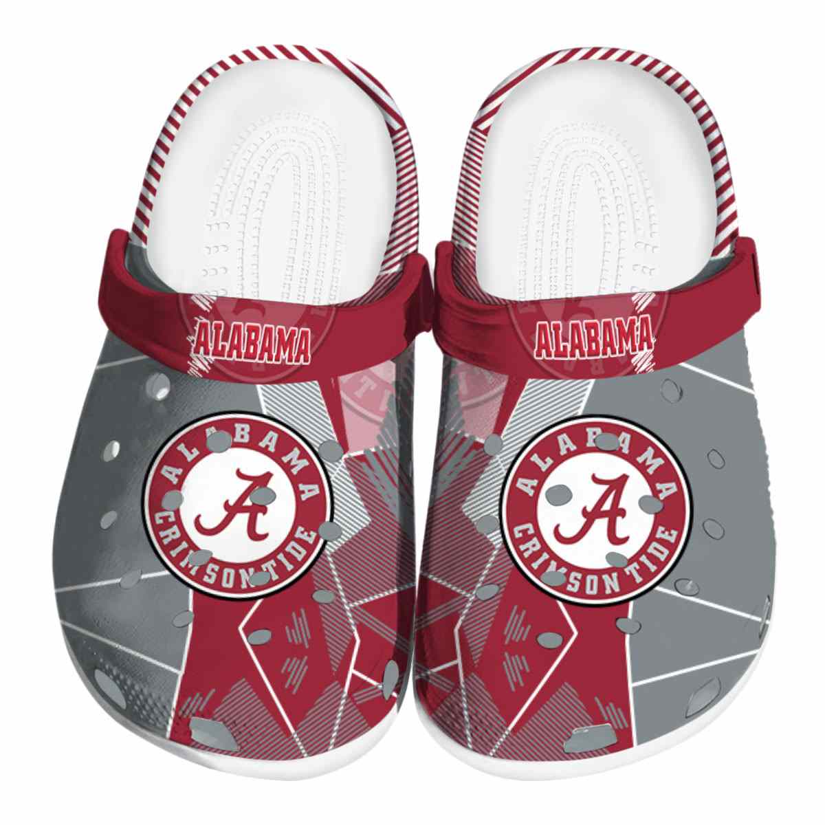 Alabama Crimson Tide Geometric Background NCAA Sport Crocs Clogs