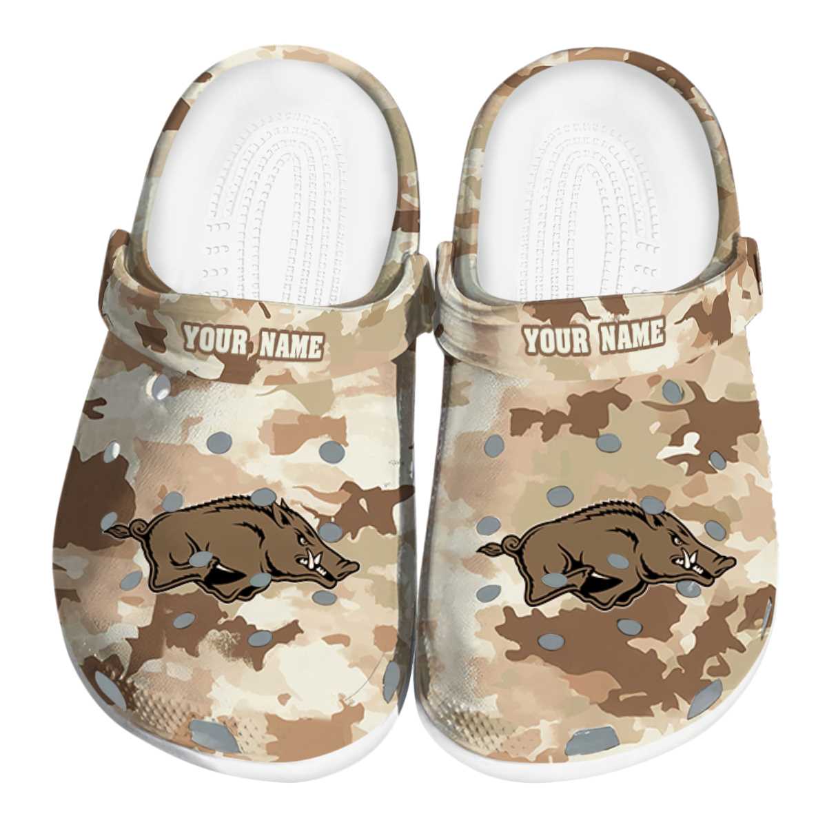 Arkansas Razorbacks Desert Camo NCAA Sport Crocs Clogs