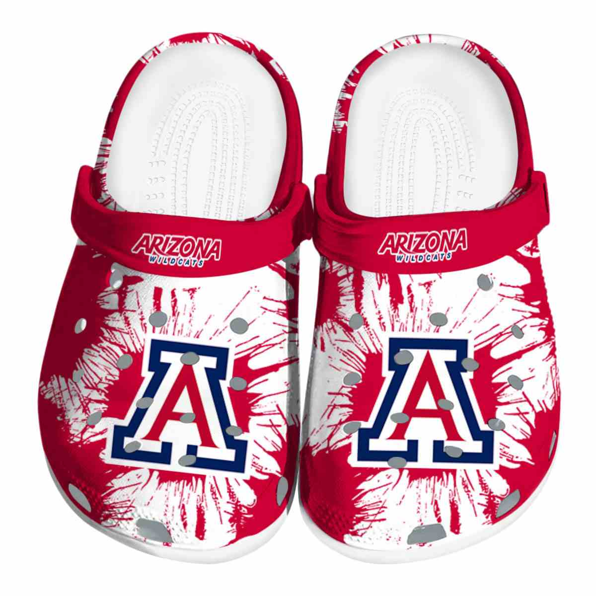 Arizona Wildcats Splatter Graphics NCAA Sport Crocs Clogs