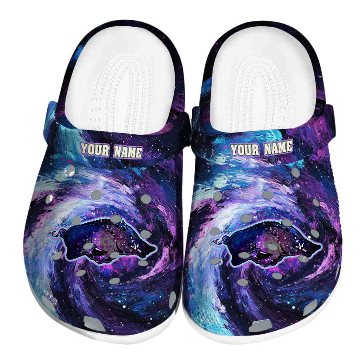 Arkansas Razorbacks Galaxy Swirl NCAA Sport Crocs Clogs