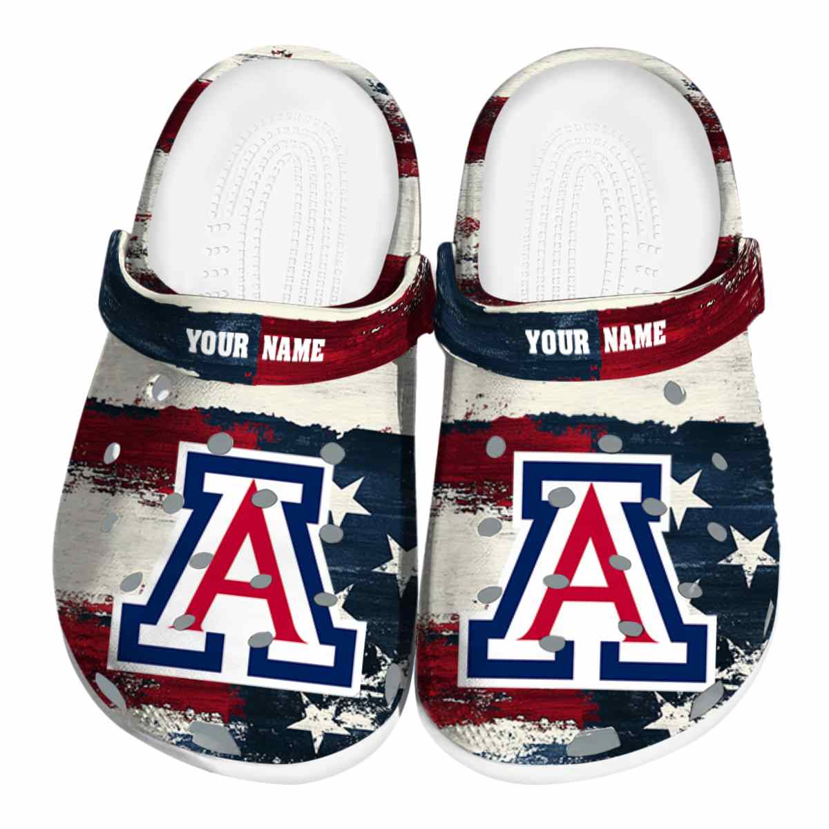 Arizona Wildcats Patriotic Stripes NCAA Sport Crocs Clogs