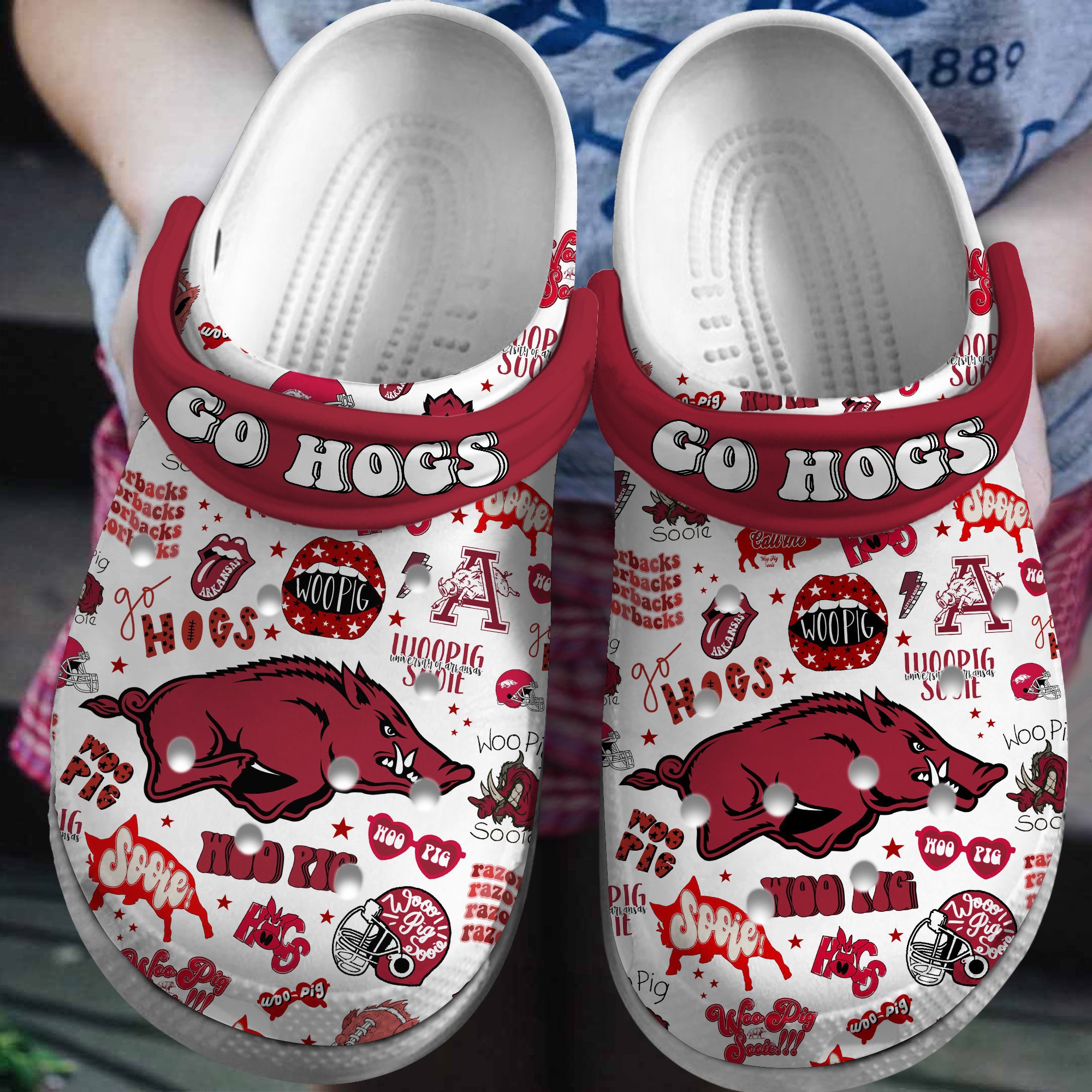 Arkansas Razorbacks NCAA 2025 Sport Clogs Youthful Sports Shoes For Men & Women
