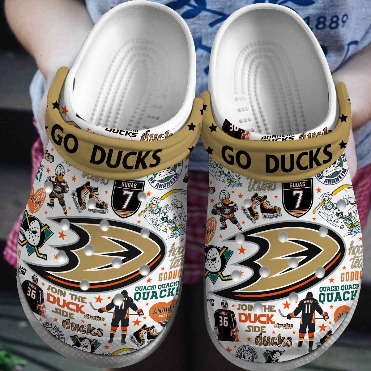Anaheim Ducks Hockey Team NHL Sport Crocs Stylish Sports Clogs For Men & Women