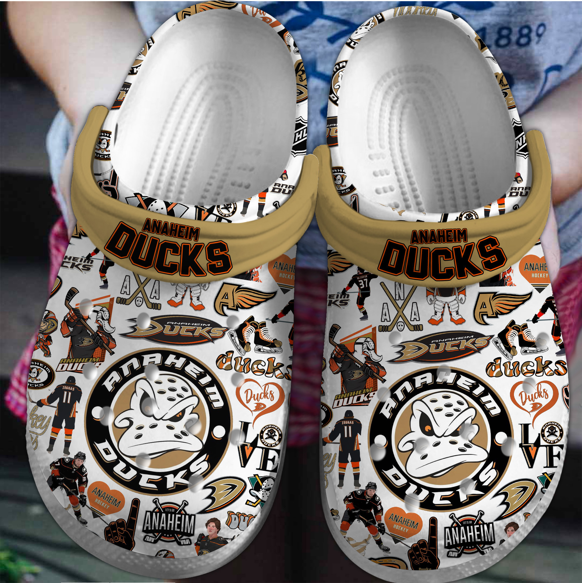 Anaheim Ducks Hockey Team NHL Sport Clogs Trendy Sports Crocs For Men & Women